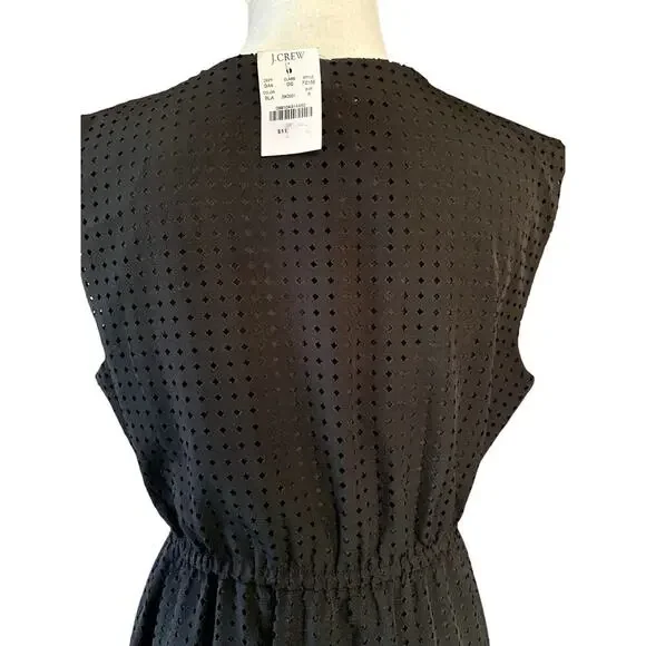 NEW with tags J. Crew Laser Cut Black Easy Sleeveless Dress Size 6 - Picture 6 of 8